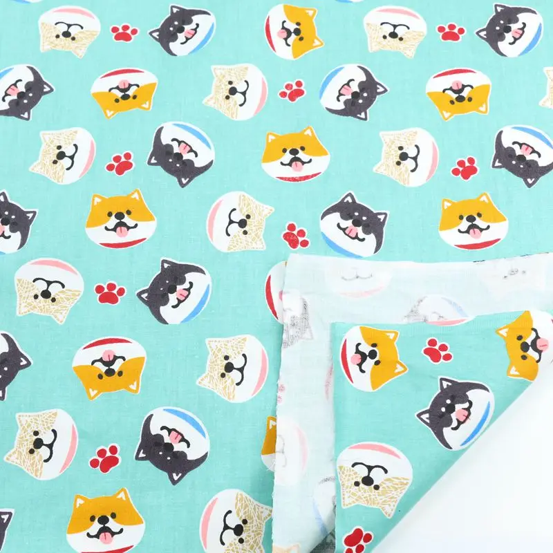 Милый песик Карикатура DIY Пэчворк Шитье Подушки для сна Детское платье Украшение Материал 50x50 см Твилл 100% хлопковая ткань.