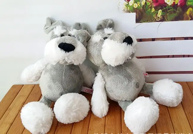 Реальная игрушка около 35 см серая собака шнауцера плюшевая мягкая кукла детская