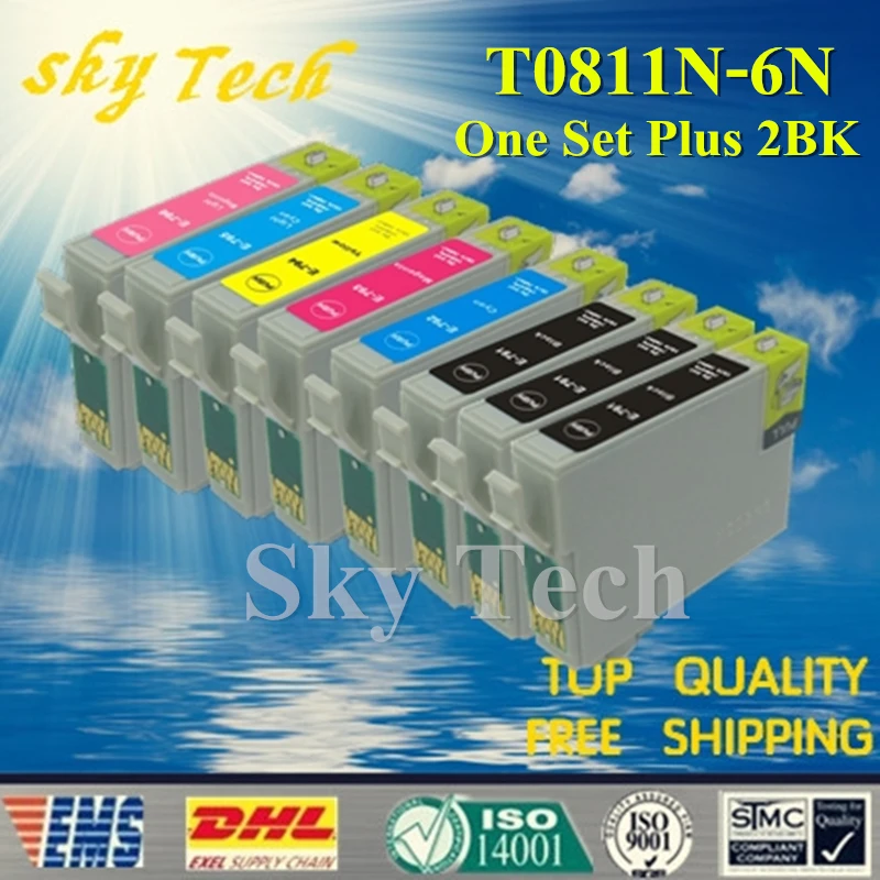 Совместимый картридж 8X 81N для T0811N T0816N Epson T50 R290 RX610 RX690 TX650 TX700W TX710W TX800FW и т.