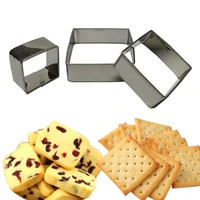 3pcsset square shape mold sugarcraft biscuit cookie tool cake pastry baking cutter mould tool for cakes