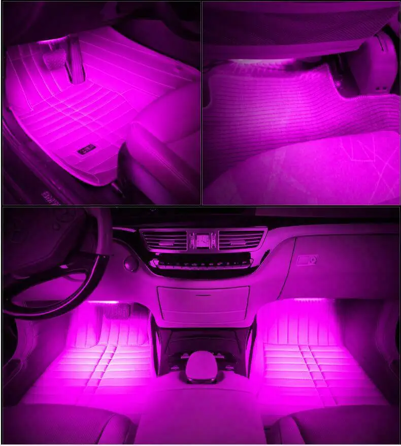 Универсальный RGB 12 LED Автомобильный внедорожник аксессуары напольный