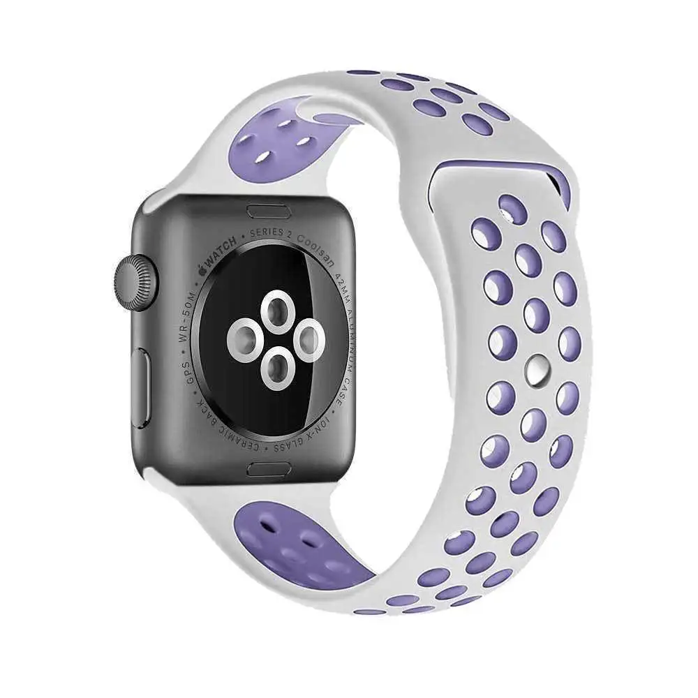 Новый спортивный силиконовый ремешок для наручных часов Apple watch версии 3 2 1 Iwatch 42