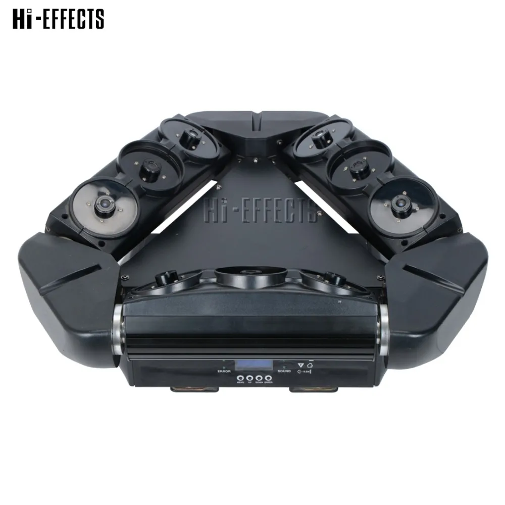 Светодиодный движущийся головной свет RGB цвет Паук лазерный 9 глаз DMX