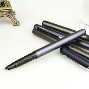 Ручка перьевая hero 266 алюминиевая тонкая каллиграфическая, Классическая матовая синяясерая, античная, для студентов, бесплатная доставка