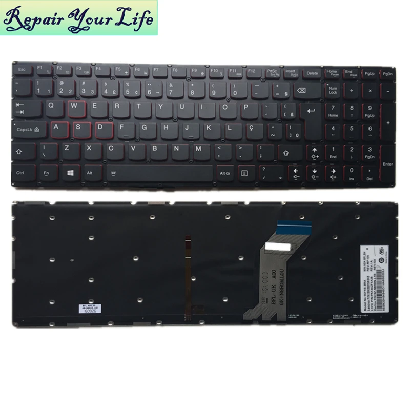 Запасная Клавиатура для ноутбука Lenovo Ideapad Y700 15 BR black backlite|laptop keyboard|replacement laptop