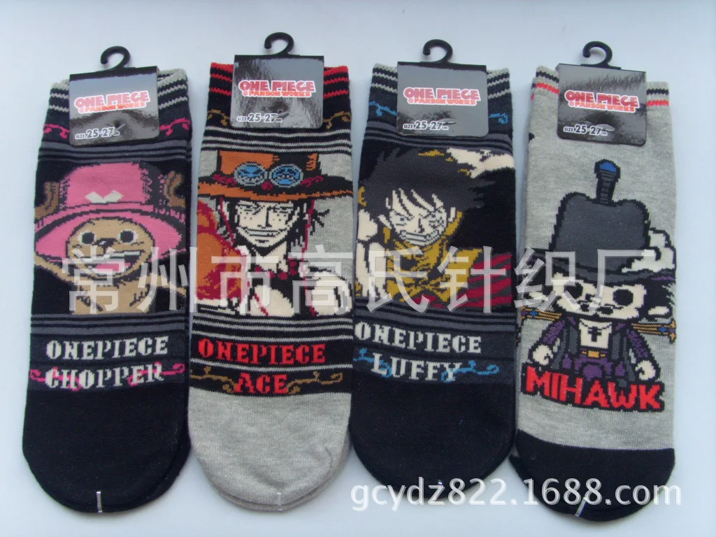 One piece Trafalgar Law Косплей хлопковые носки клетчатые Полосатые Носки с рисунком Луффи Дракула михока Летние повседневные индивидуальные носки