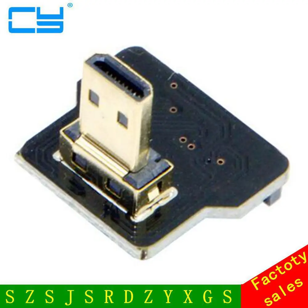 FPV 90 градусов вниз Угловой Micro HDMI совместимый тип D Штекерный разъем для HDTV