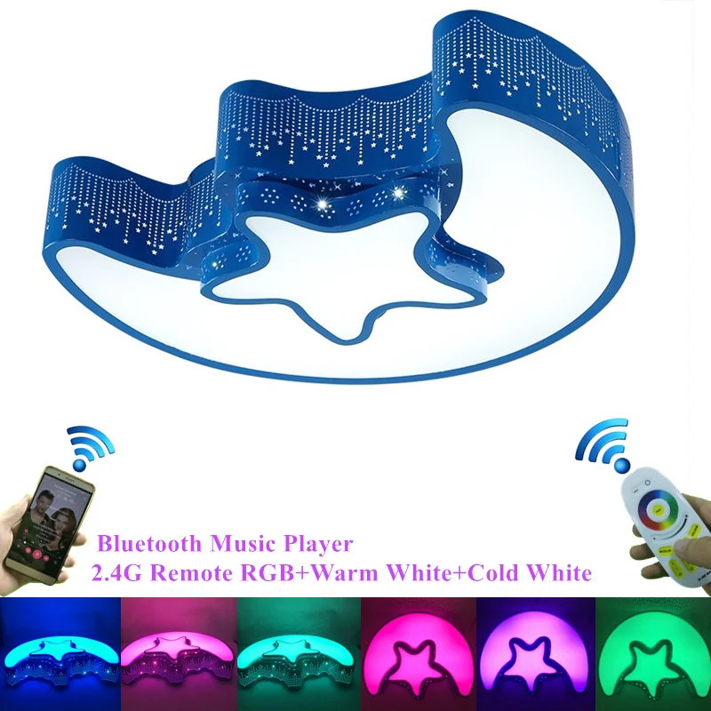 Современный 2 4 г удаленного Bluetooth музыкальный плеер RGB красочные детей потолочный