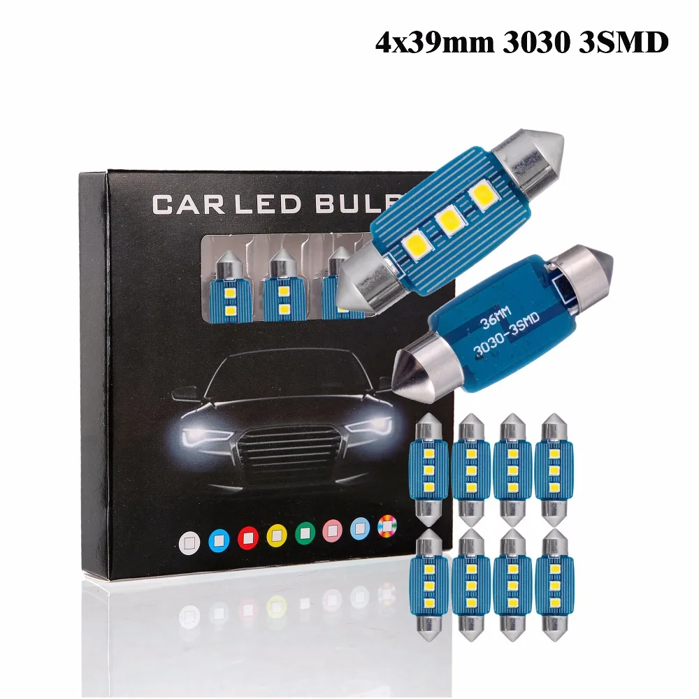 4 PCS FESTOON 31mm 36mm 39mm 42mm LED Bulb C5W CANBUS No Error DC 12V White Color 3030 3SMD Car Dome Light Auto Lamp | Автомобили и