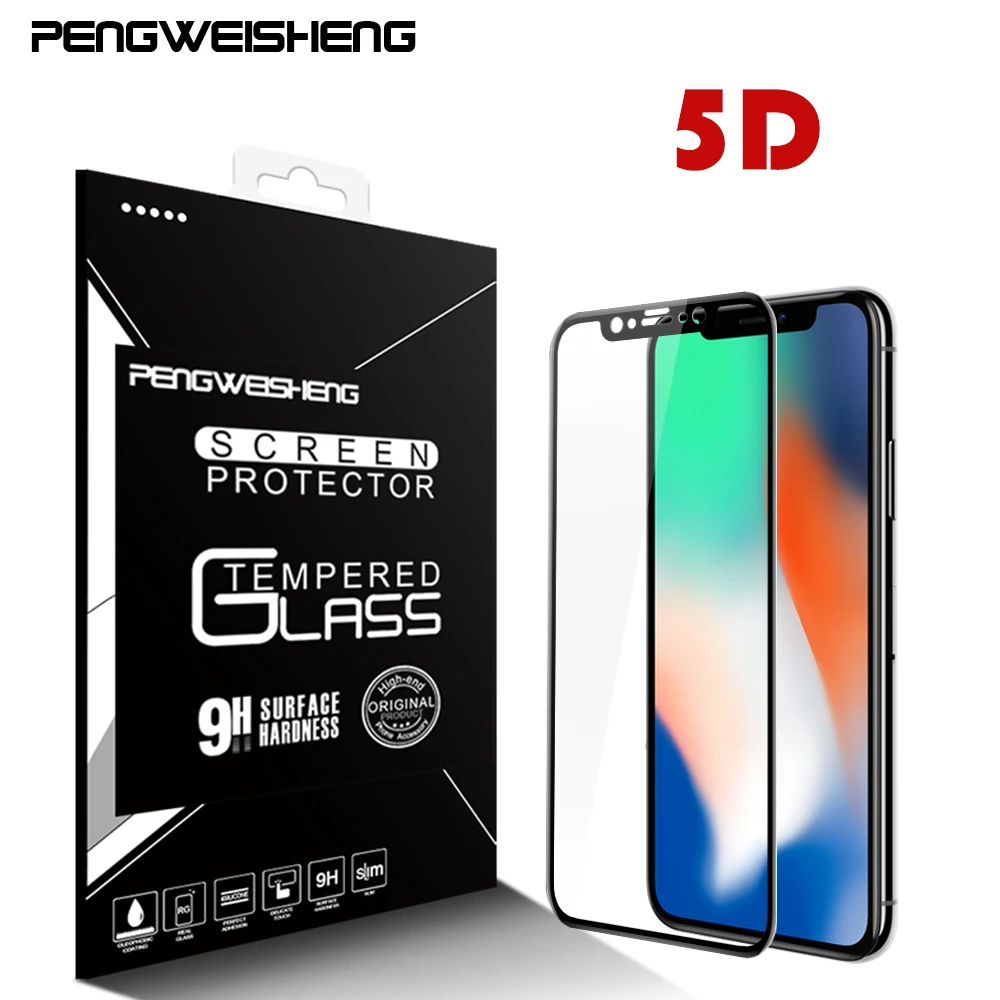 5D изогнутые Премиум закаленное Стекло для iphone 8 7 6 6S Plus X полное покрытие Экран