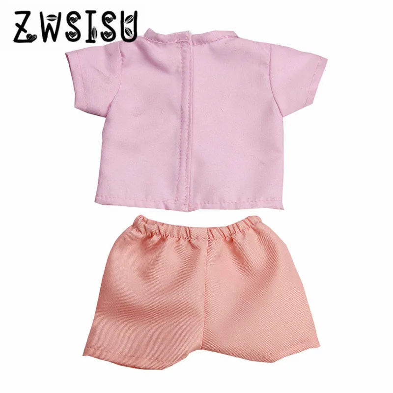 

Handmade doll clothes pink T-shirt + shorts fit 18-inches American doll and 43 cm doll accessories Christmas gift