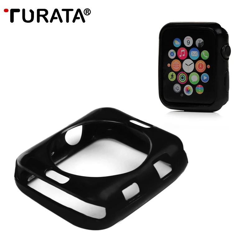 TURATA мягкий чехол для часов Apple Watch Case iWatch Series 2/3 42 мм цветная силиконовая рамка