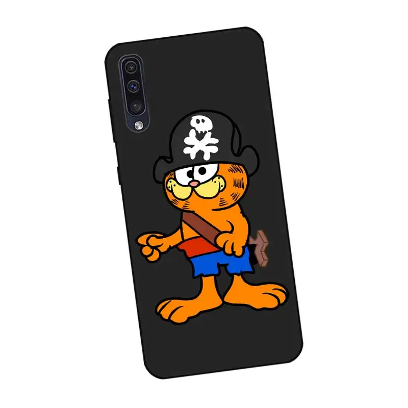 N326 рисунком героя мультфильма &quotГарфилд&quot Черный силиконовый чехол для samsung Galaxy