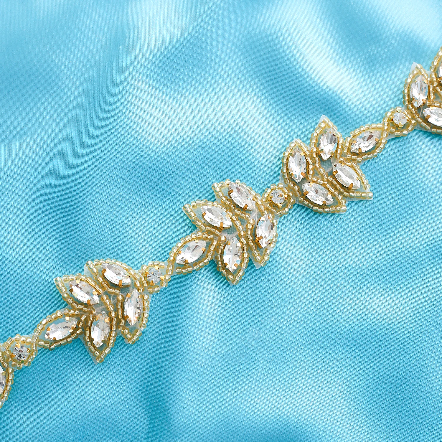 Цепочка свадебные платья золотые бусины серебряный жемчуг аппликация для одежды