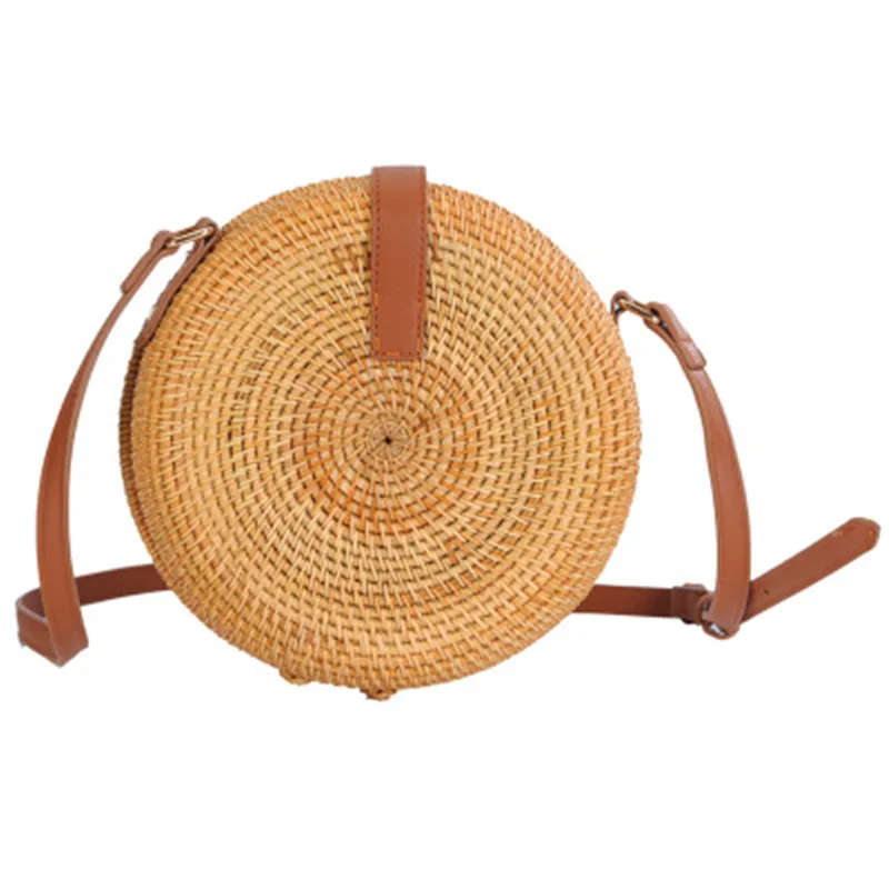 Бали остров ручная сумка Бабочка Ткань круглая пряжка соломенные плетеные сумки