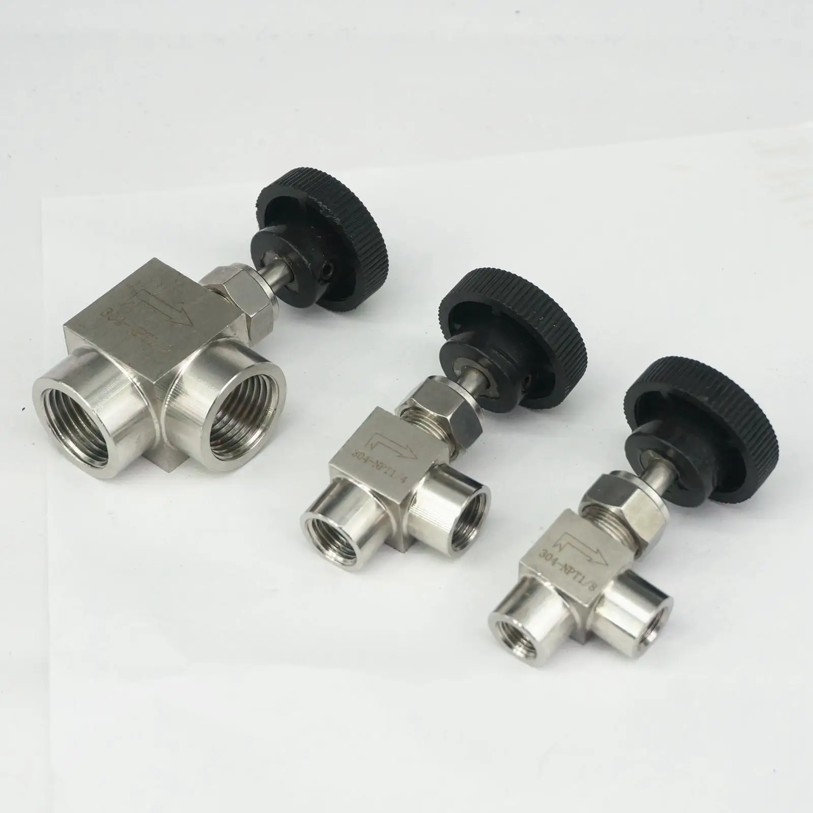 Игольчатый клапан 1/8 дюйма 1/4 3/8 1/2 NPT / BSPP мама 304 из нержавеющей стали равномерный