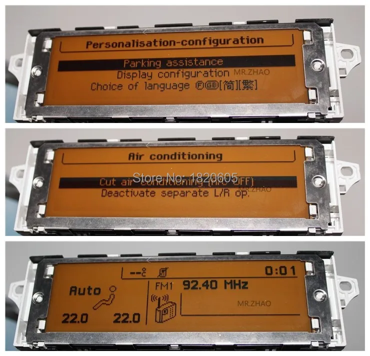 Экран Поддержка USB Dual-zone Air Bluetooth желтый дисплей монитор 12pin для peugeot 307 407 408 для citroen C4 C5