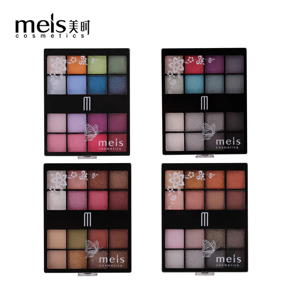 MEIS 16 палитра цветов Тени для век с кистью Make Up Eye Shimmer Makeup стойкие блестки