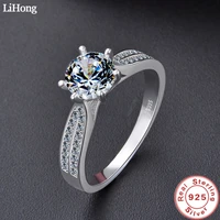 luxury jewelry simulation diamond ring 100 925 sterling silver ring womens high jewelry engagement shiny ring