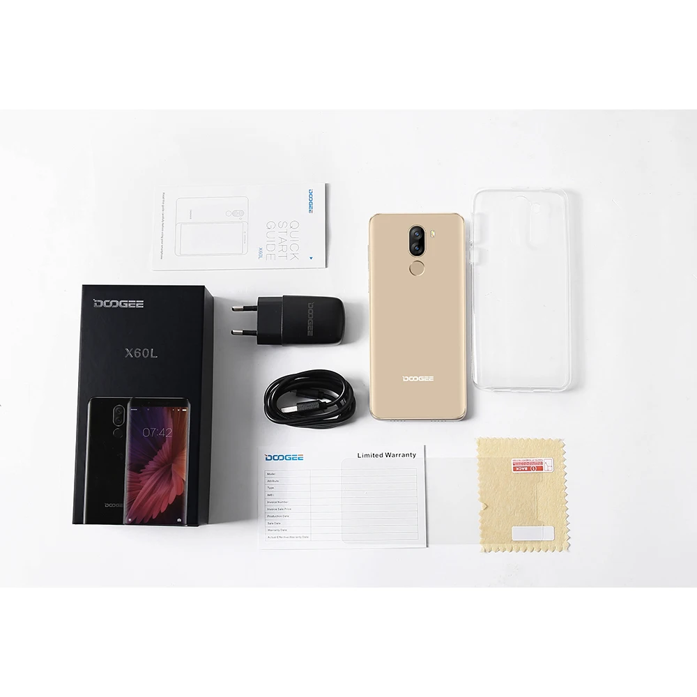 DOOGEE X60L 2 Гб 16 5 &quotHD 18:9 сотовый телефон Android 7 0 MTK6737 четырехъядерный 13MP две задние