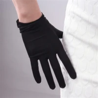 silk gloves 23cm natural silkworm silk elastic sunscreen beauty short style women black touchscreen bride gloves wzs02