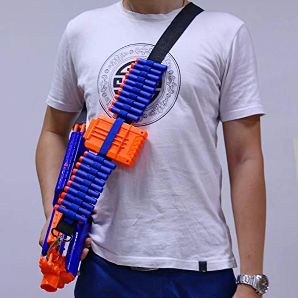 Черное детское игрушечное ружье пули плечевой ремень Ekind для игры Nerf пистолет