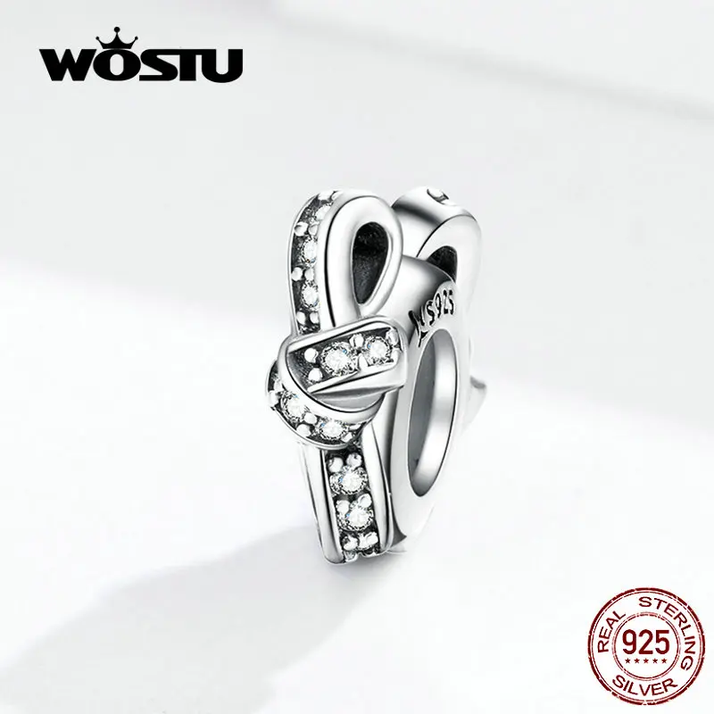 Бусины WOSTU CINK, 925 пробы, серебро, Красная эмаль, шарм, подходит для оригинального браслета, кулон, сделай сам, Серебряное ювелирное изделие CQC1234