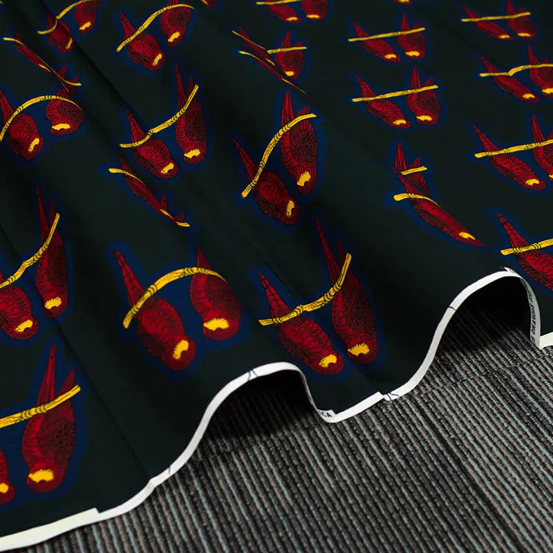 black red bird! 100* 60 Density African Garment Fabrics Garment Fabrics Direct Supply ankara fabric african real wax print