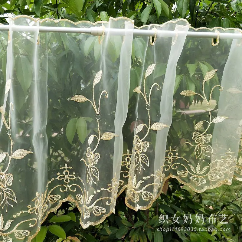 1 pc American Style leaf sheer tulle window curtains for the bedroom Living room cortinas dormitorio | Дом и сад