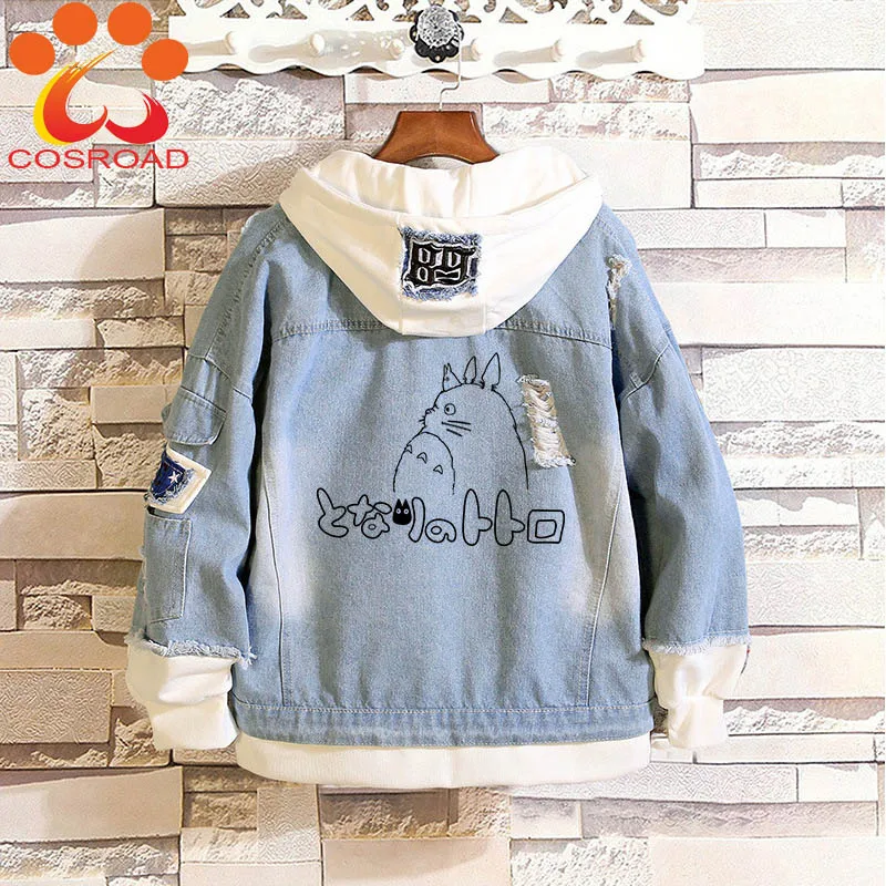 Джинсовая куртка Cosroad в стиле аниме Тоторо для мужчин и женщин свитшот косплея