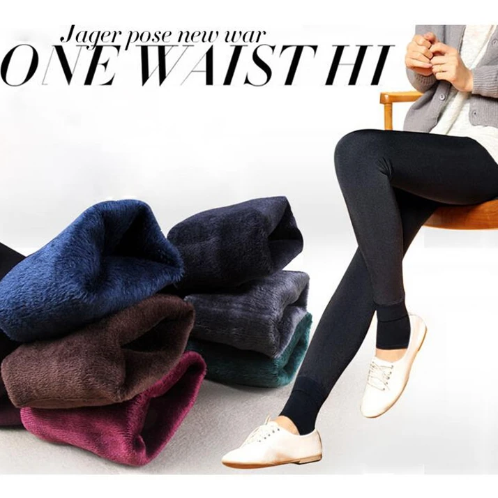 Бесплатная доставка 2017 повседневные кашемировые леггинсы зимние высокие