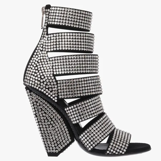 Silver rhinestone Mcacchi/; летние женские босоножки; модные блестящие Серебристые стразы; обувь на высоком каблуке; пикантная обувь с открытым носком; женские сандалии для вечеринок - Color: Silver rhinestone