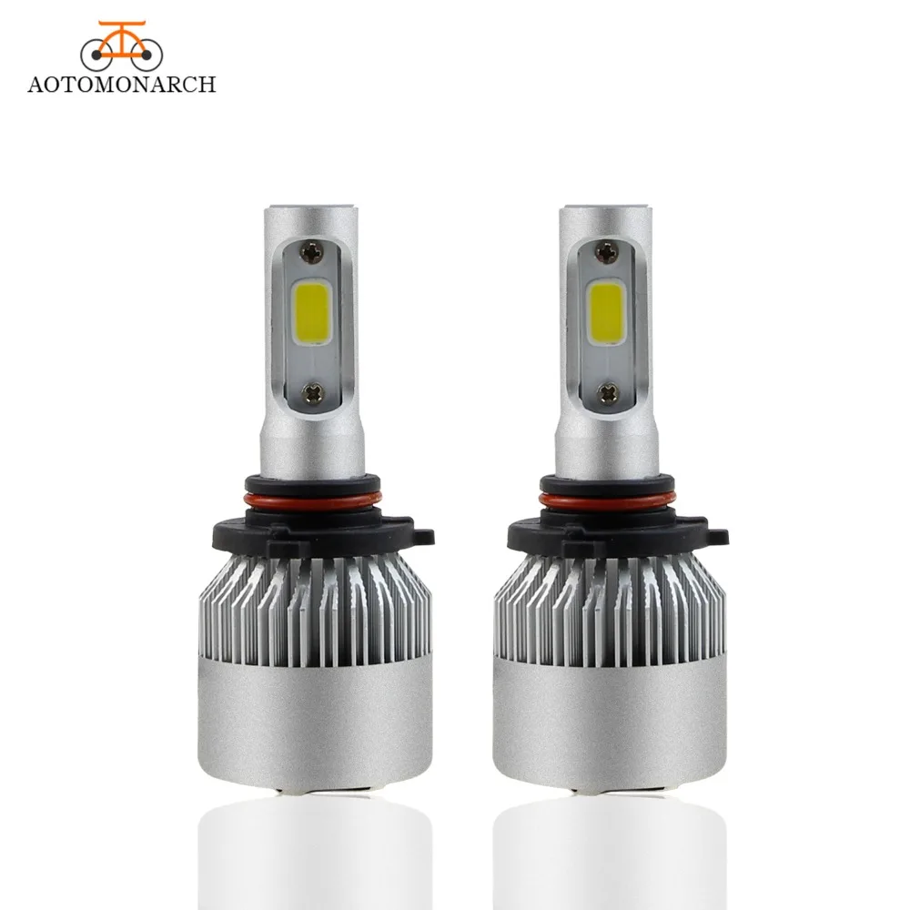 

AOTOMONARCH 9005 светодиодный фонарь для фар автомобиля COB Чип автомобильная лампа универсальный автомобильный Стайлинг Противотуманные фары 72 Вт 8000lm 12В 2 шт. супер яркий FB