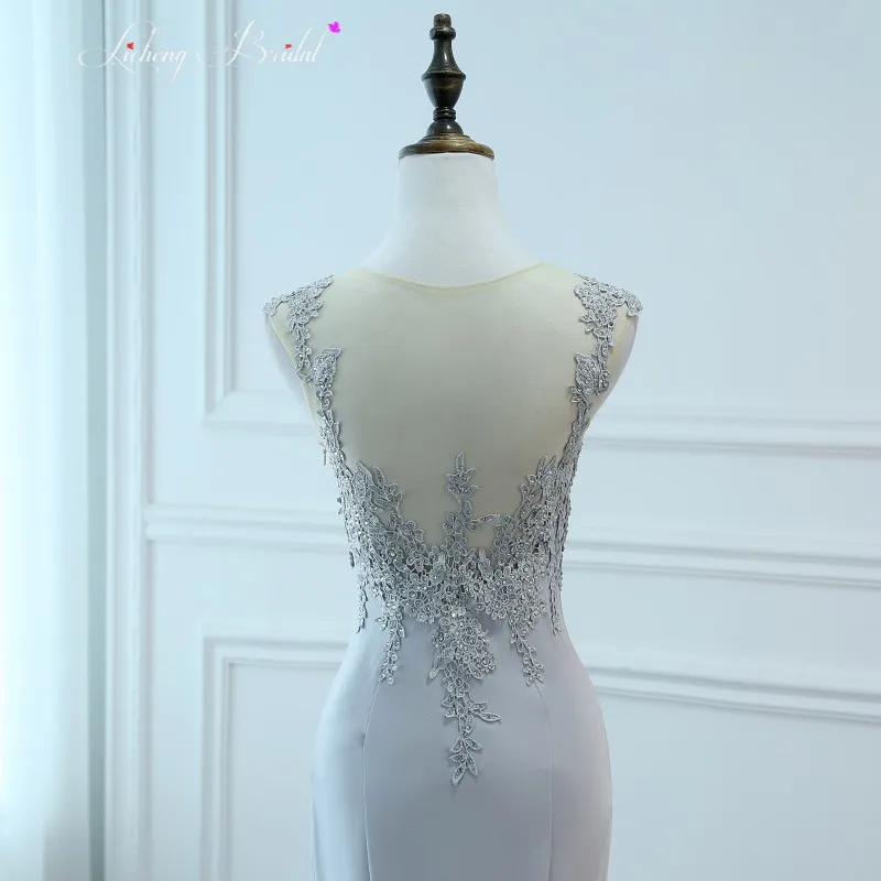 LC Люкс вечерние платья 2017 кристалл бисера русалка длинные sexy backless пром для черных