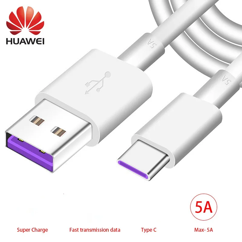 Оригинальный Huawei 5A Supercharge Type-C 1 м 5 2 быстрой зарядки USB-C USB Дата-кабель для P30 Pro Lite P40