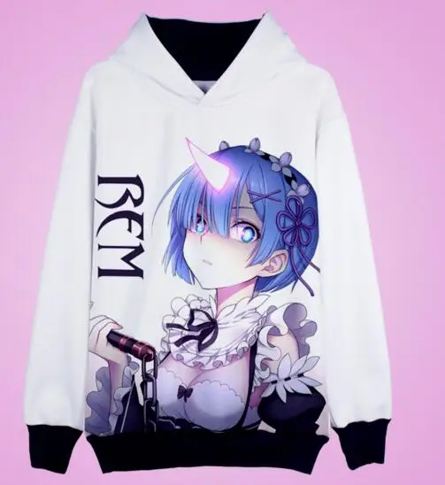 Re:Zero kara Hajimeru Isekai Seikatsu Twins Ram Rem Maid Косплей Костюм пуловер Толстовка пальто|pullover