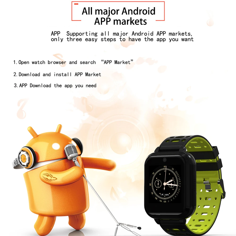4G Смарт часы телефон Android 1 ГБ/8 ГБ Bluetooth водонепроницаемый трекер сердечного ритма