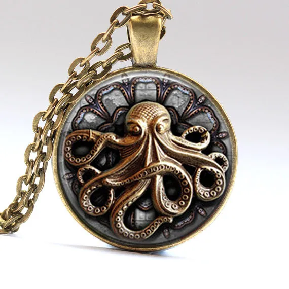 Стимпанк ожерелья с осьминигом Подвески Осьминог готика ювелирные изделия