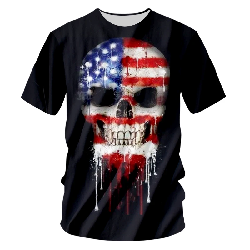 OGKB Новая Летняя мужская 3d Футболка с принтом американского флага футболка