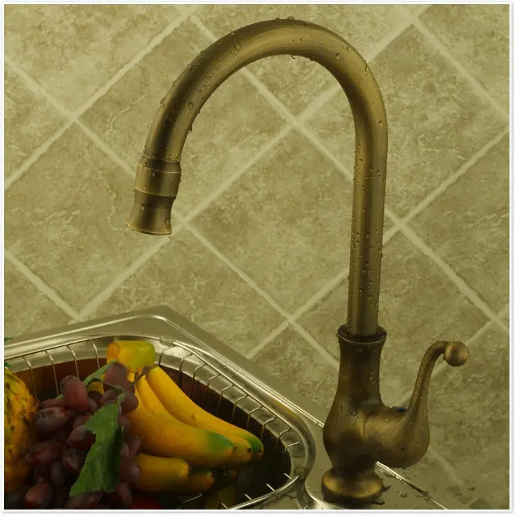 Старинный кухонный кран раковина смеситель вращающаяся для овощей из меди