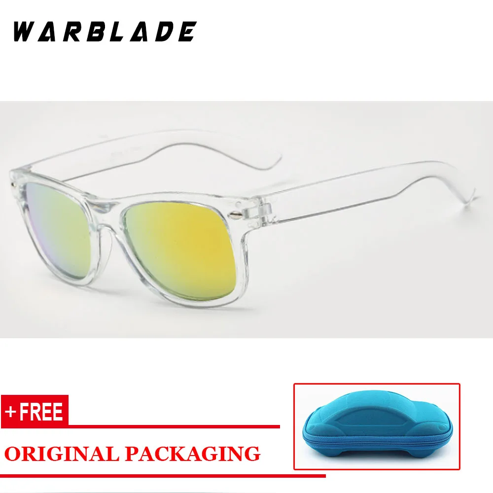 clear orange bluecas WarBLade модные детские солнцезащитные очки с защитой от ультрафиолета Детские крутые солнцезащитные очки защитные очки для путешествий для мальчиков UV400 oculos de sol - Цвет линз: clear orange bluecas