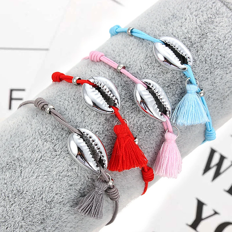 Золотистый/серебристый цвет ракушки Богемия шарм браслеты 12 шт./компл. Женский