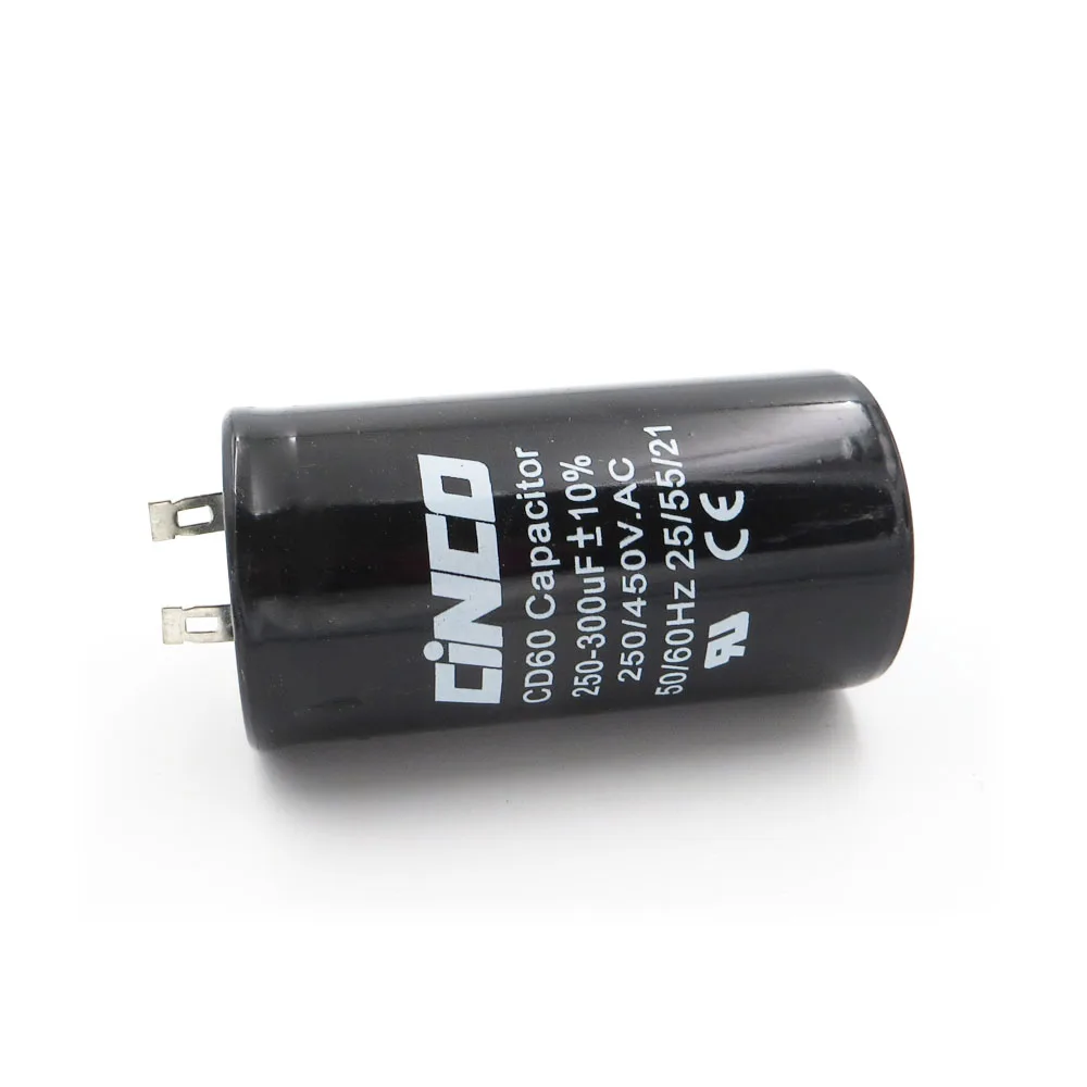 250 300 мкФ 450 V AC мотор прибора начать Run конденсатор с алюминиевой крышкой CD60