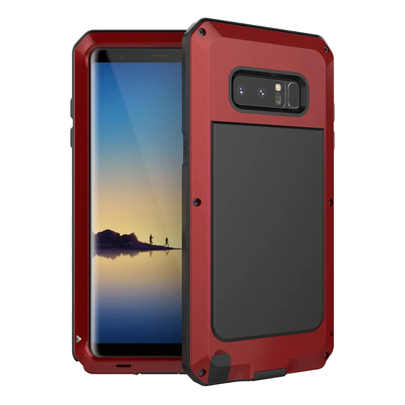 Для samsung Galaxy S5 S6 S7 край S10+ S10E S9 S8 S10 плюс Чехол Алюминий металлический противоударный бронированный чехол для Note 10 плюс 9 8 5 4 3 - Цвет: Красный