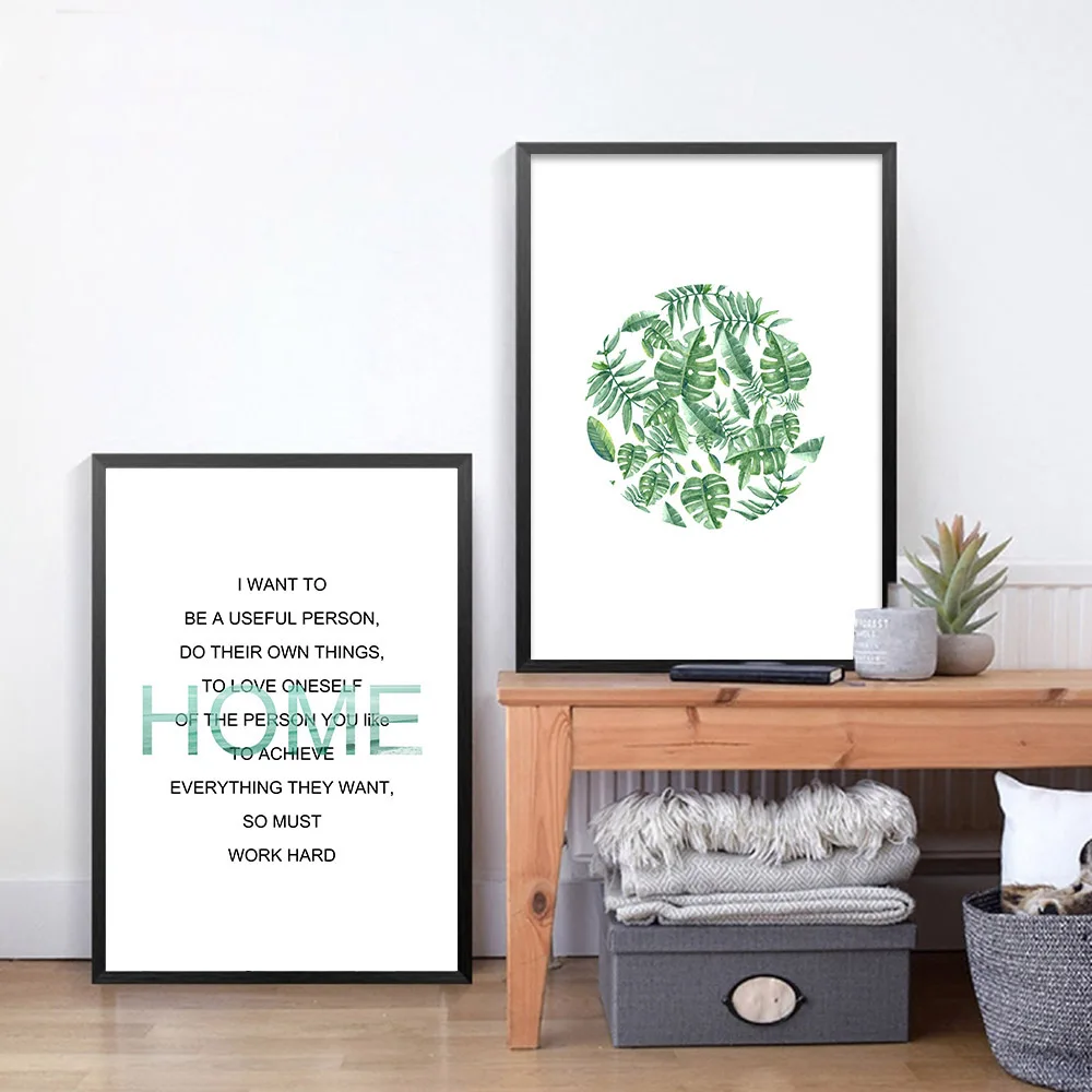 

Plants Scenery Sentence Space Wall Art Home Decor Painting Nordic Style Canvas Prints Poster Modern Picture For Living Room
