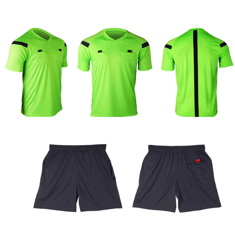Green Referee Jersey Футбольная форма Судья Джерси Футбол Футбол Судья равномерное Футбол Рубашка Костюм Костюмы survetement футбол майо де ног - Цвет: Green Referee Jersey