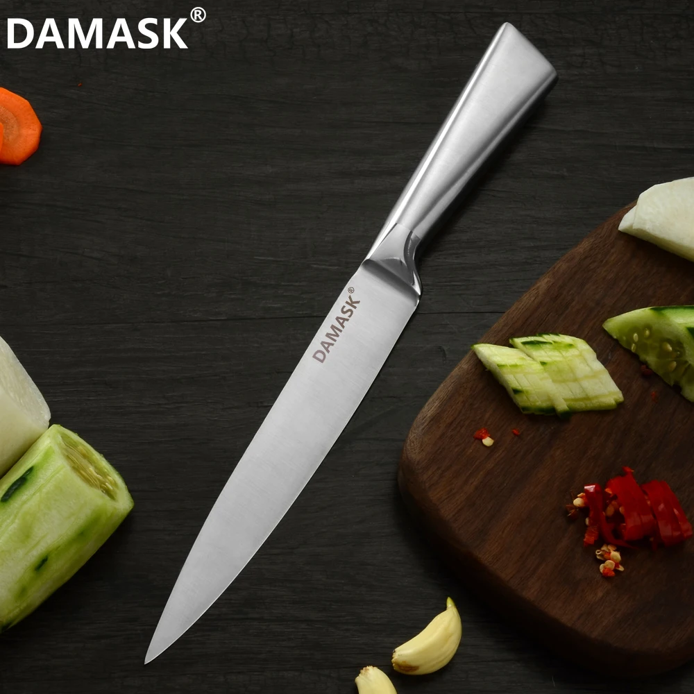 Damask нож из нержавеющей стали для нарезки овощей мяса суши рыбы сантоку шеф-повар