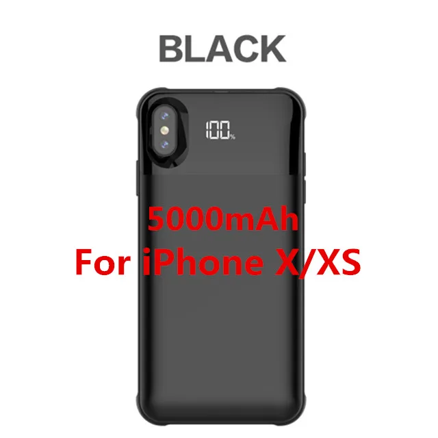 Black for X XS NTSPACE отдельный беспроводной зарядный чехол для аккумулятора для iPhone XS MAX XR чехол для питания для iPhone X XS резервный внешний аккумулятор чехол для зарядки - Цвет: Black for X XS