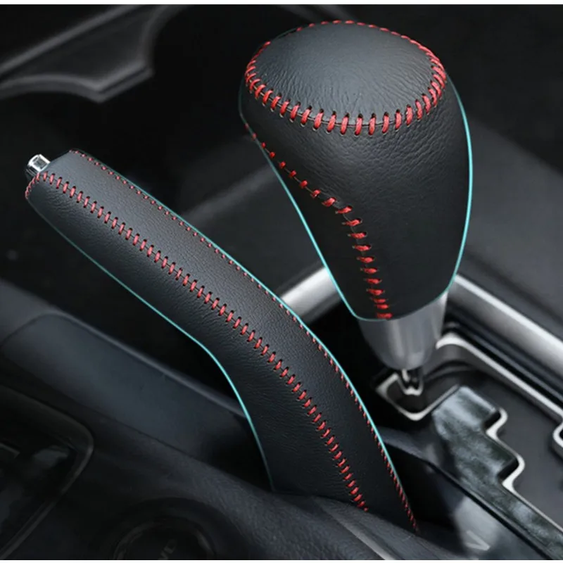 Крышка рычага переключения передач из натуральной кожи крышка для MITSUBISHI outlander 2013