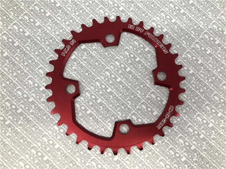 34T red Fouriers велосипедная цепь круг BCD94 узкая широкая 32 T/34 T/36 T/38 T/40 T MTB горный велосипед цепь колесные велосипедные детали - Цвет: 34T red